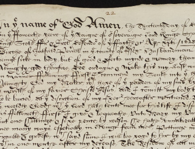The will of John Birche of Hatfield Peverill, 1628. Essex Record Office.