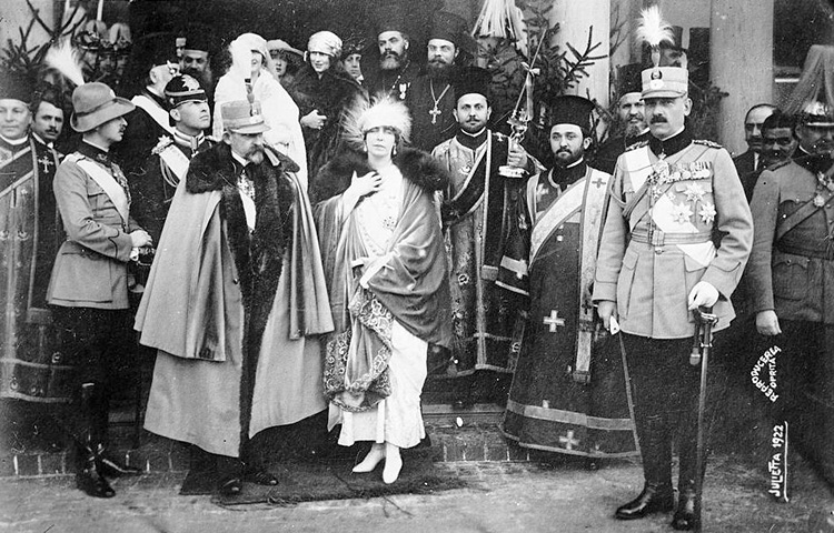 Crown prince Carol II, King Ferdinand I and Queen Marie of Romania, 1922.