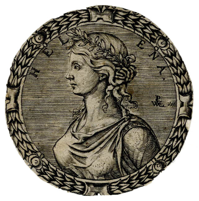 Bust portrait of Helen of Troy, Pierre Woeiriot, 1555-1562.