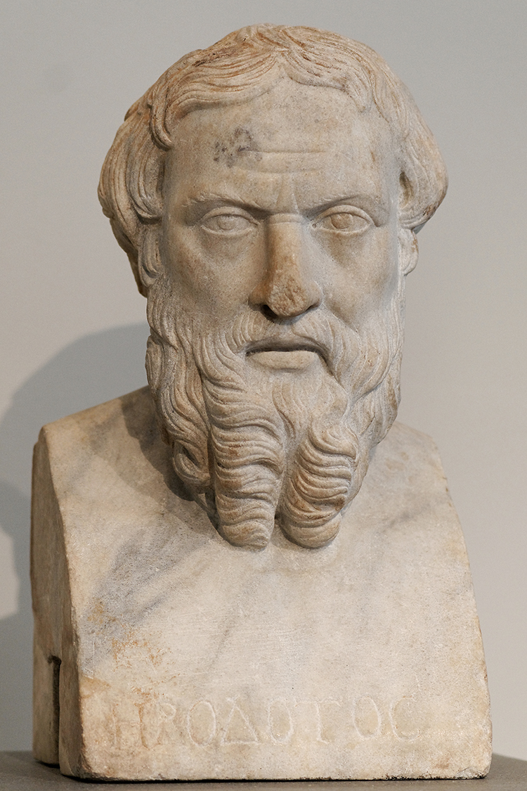 Roman copy of a Greek bust of Herodotus, 4th century BC.