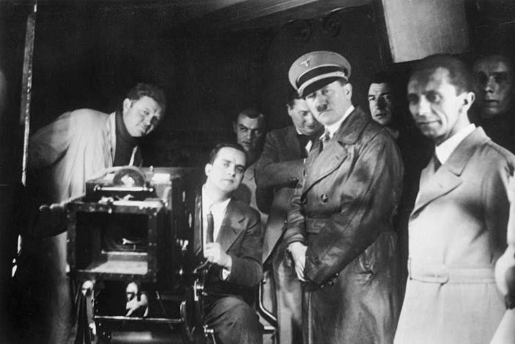 Hitler and Goebbels on the set of Barcarole, 1935. 