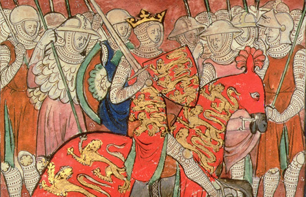Redeemed: William the Conqueror riding with his soldiers, English, c.14th century.