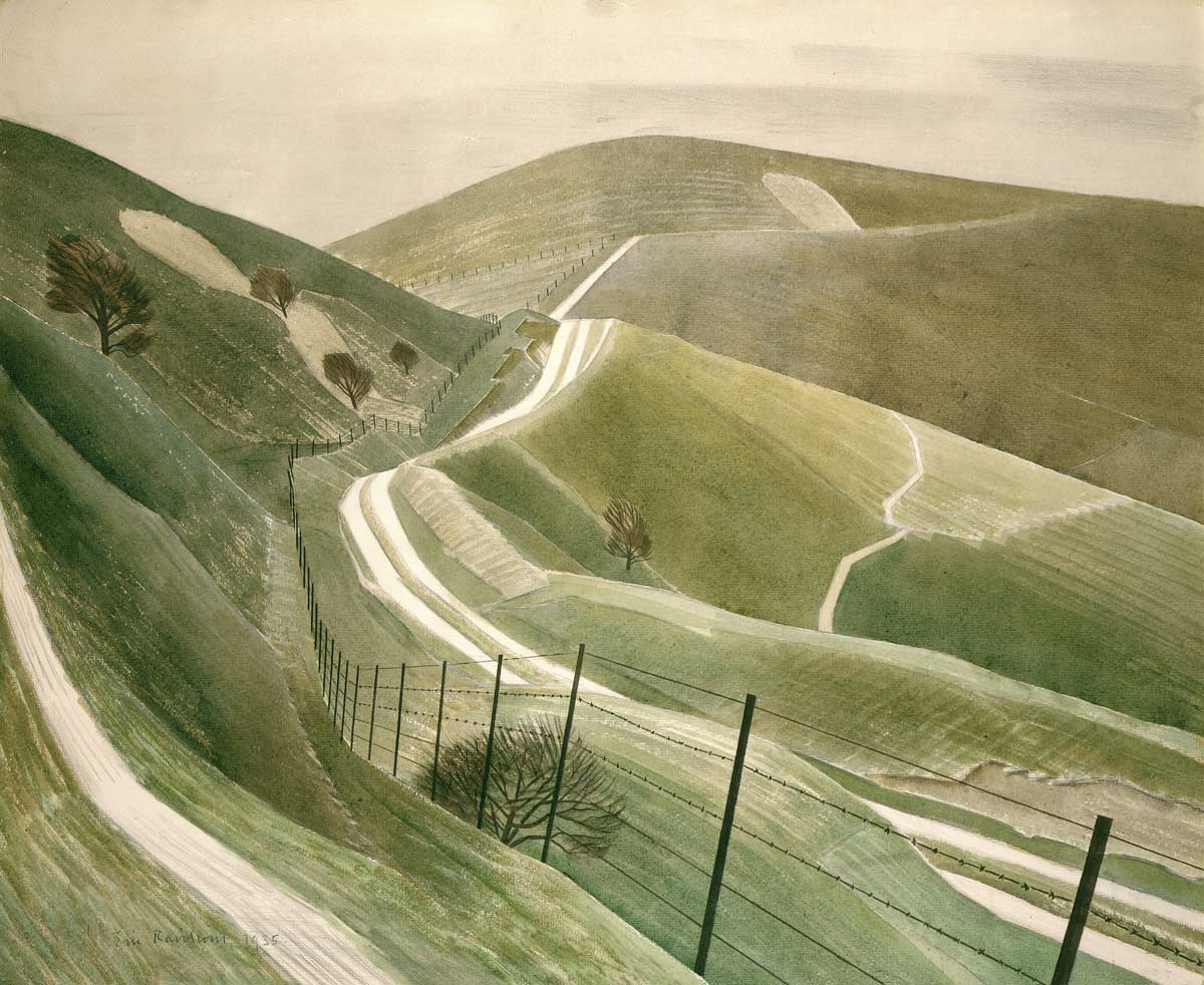 Chalk Paths, by Eric Ravilious, 1935 © Private Collection/Bridgeman Images. 