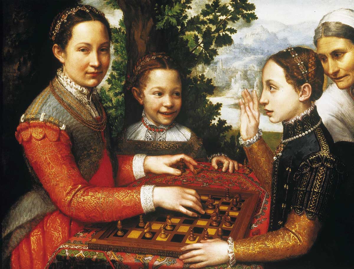 The Chess Game (Portrait of the artist's sisters playing chess), Sofonisba Anguissola, c. 1555. National Museum Poznań / Wiki Commons.