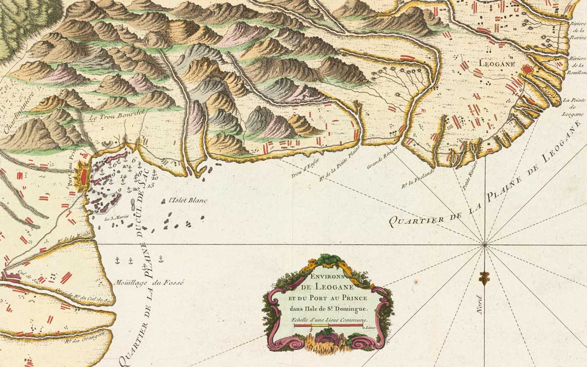 'Environs de Leogane et du Port Au Prince dans lIsle de St. Domingue' c.1764, Norman B. Leventhal Map Center,  Boston Public Library.