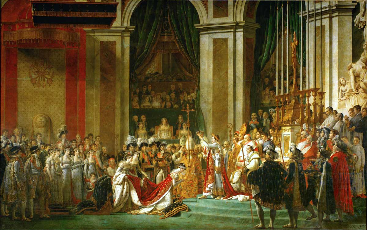 Coronation of Napoleon in Notre-Dame de Paris, December 2, 1804. Louvre/Wiki Commons.