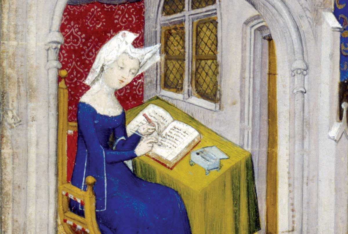 Christine de Pizan in her study. French, 15th century © British Library Board/Bridgeman Images.