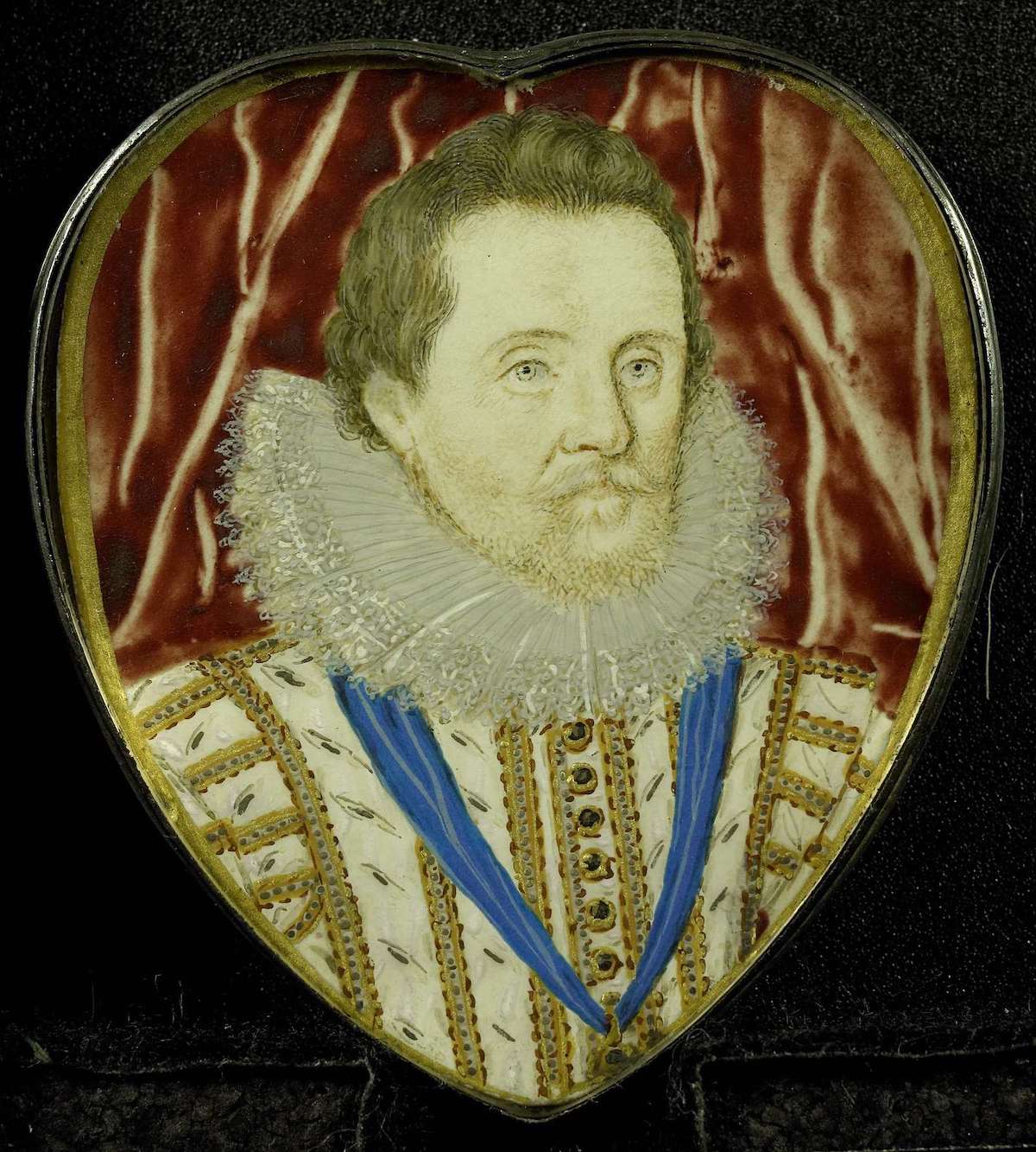 A portrait of King James VI of Scotland and I of England, by Lawrence Hilliard, c. 1600-1625. Rijksmuseum. Public Domain.