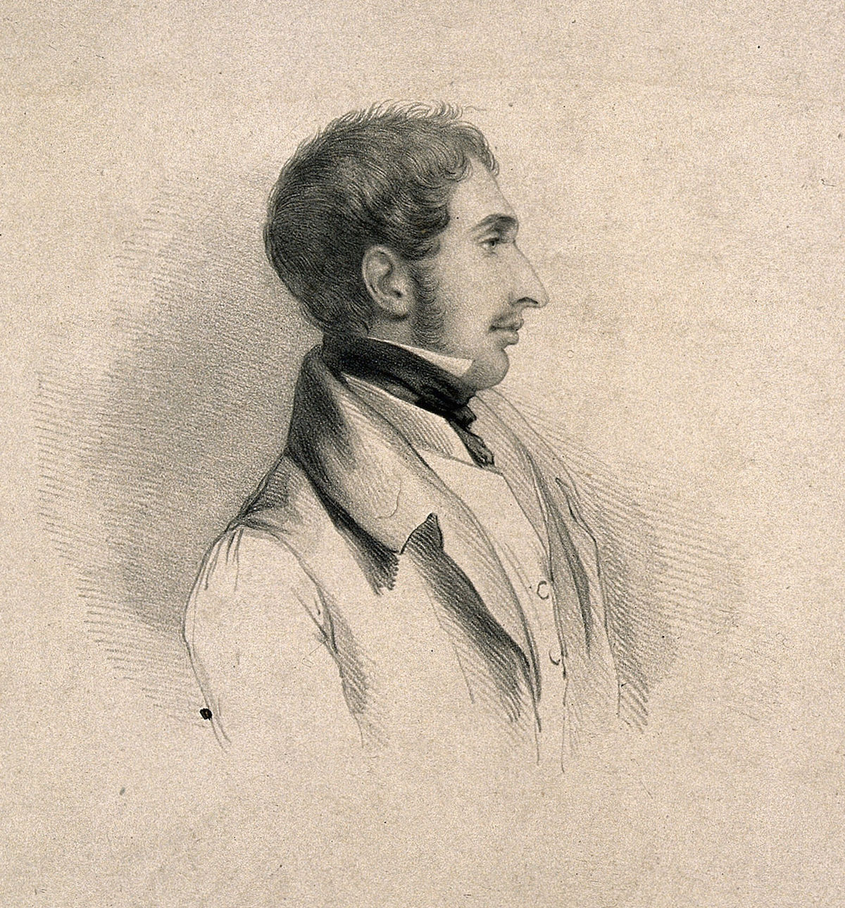 Robert Fitzroy, lithograph, 1835. Wellcome Collection. Public Domain.