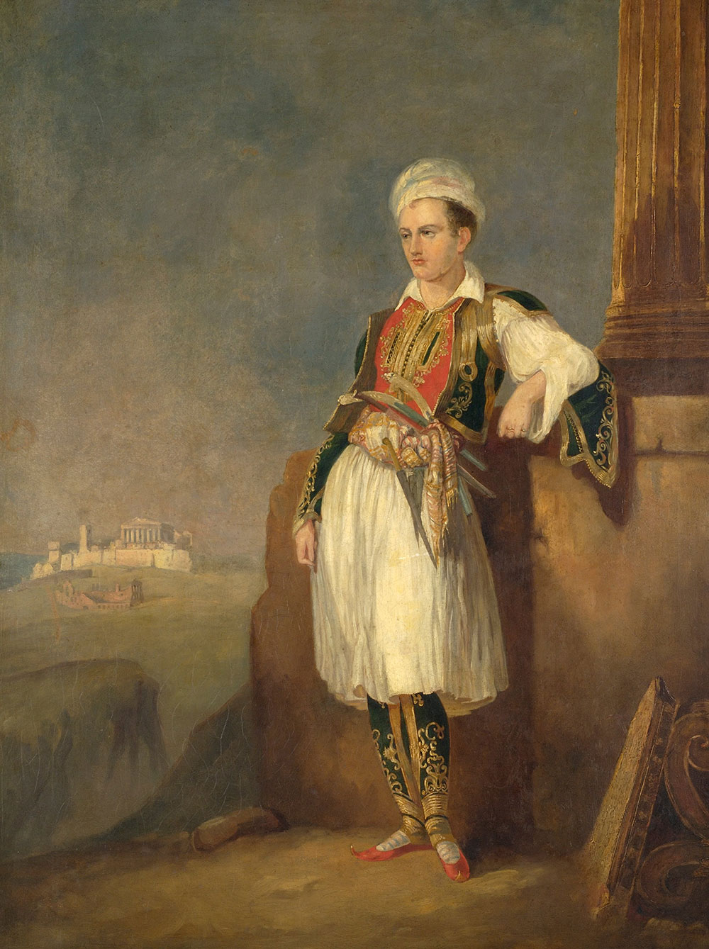 Portrait of Lord Byron in Greek costume, 1830, unknown artist. 