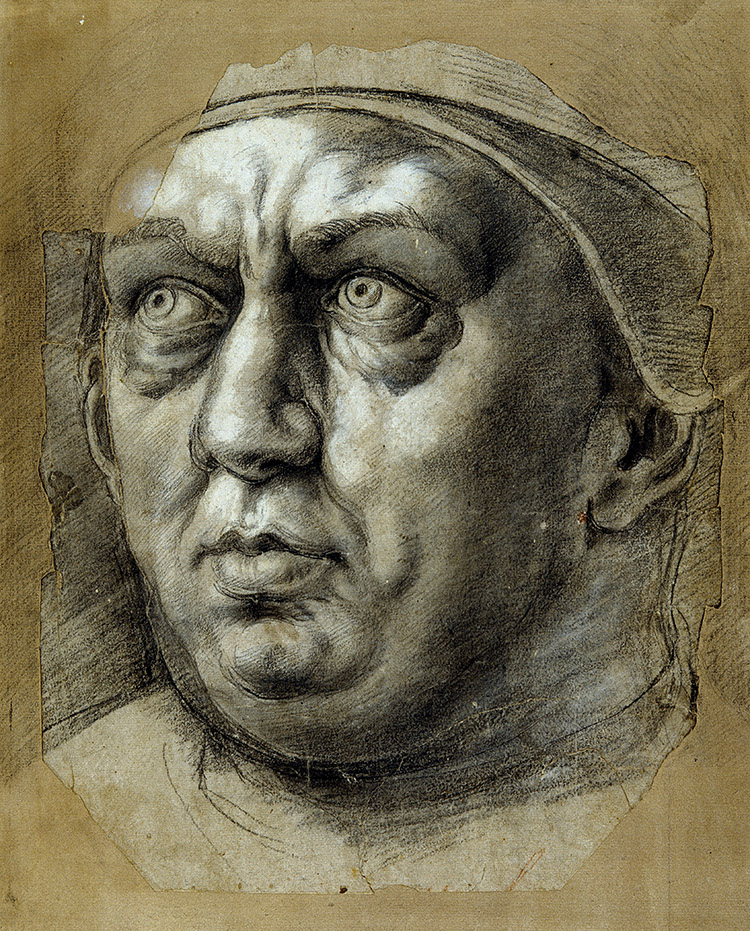 Head of Pope Leo X by Giulio Romano, 16th century.