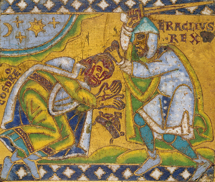 Heraclius kills Khosraw II, enamel, French 13th century. Ⓒ Bridgeman Images.