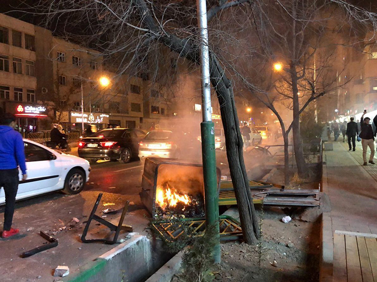 Aftermath of protests in Tehran, 30 December 2017.