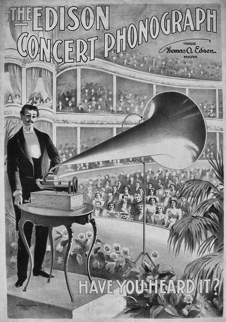 Advertising poster for Edison phonographs, c.1899.