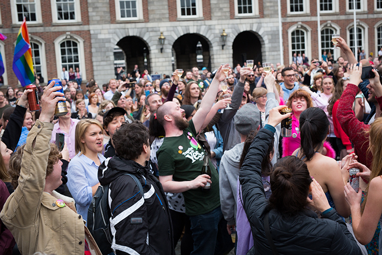 Campaigners celebrate in Dublin, May 2018.