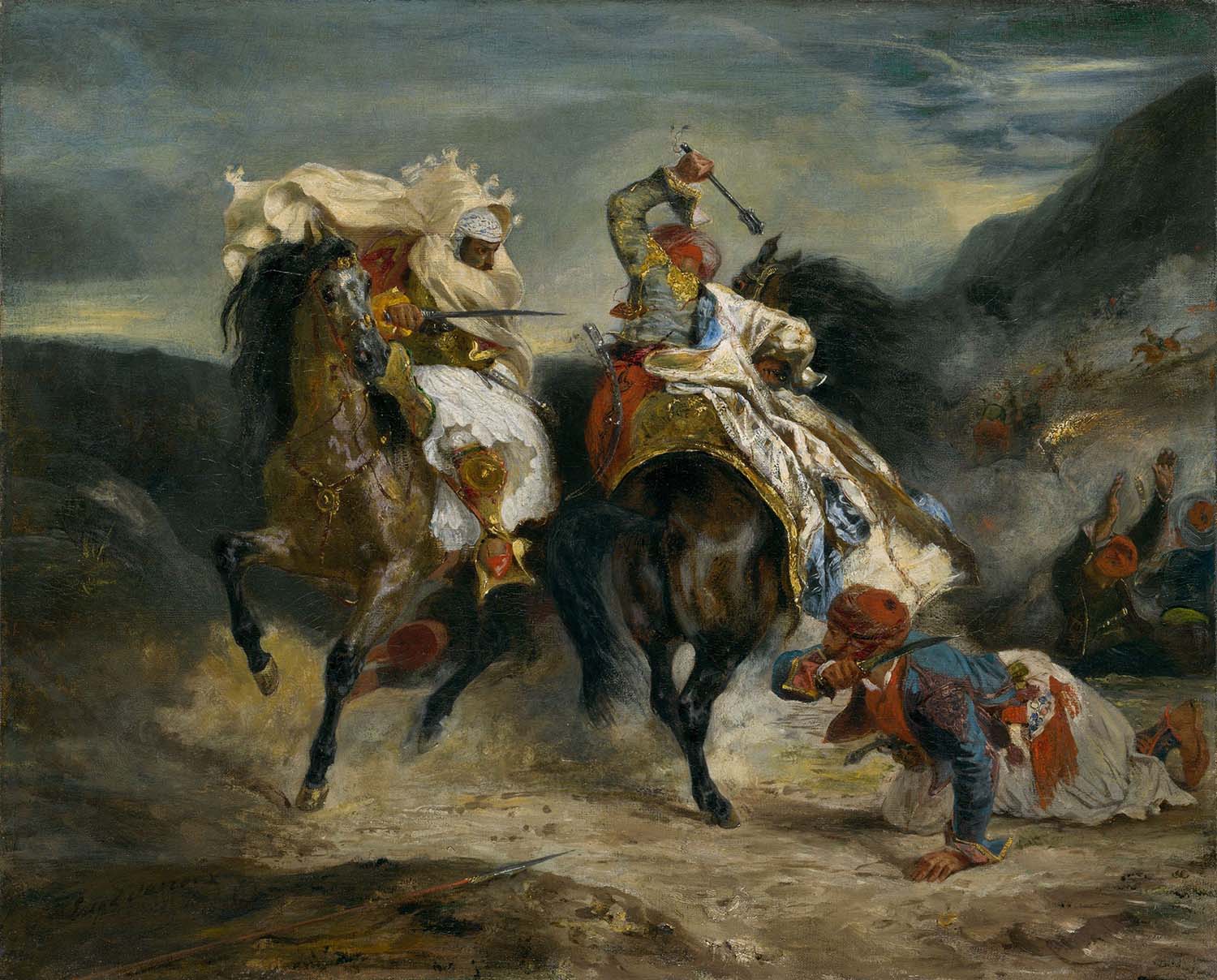 The Combat of the Giaour and Hassan, inspired by Bryon’s poem 'The Giaour', Eugène Delacroix, 1826. The Combat of the Giaour and Hassan, inspired by Bryon’s poem 'The Giaour', Eugène Delacroix, 1826.
