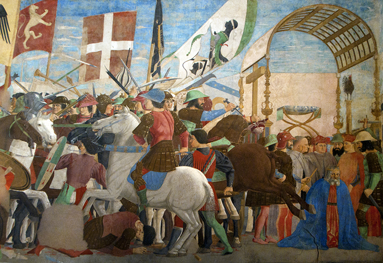 The Battle of  Heraclius and Khusrow, Piero della Francesca, Basilica of St Francis, Arezzo, Italy, 1447-66. Ⓒ akg-images