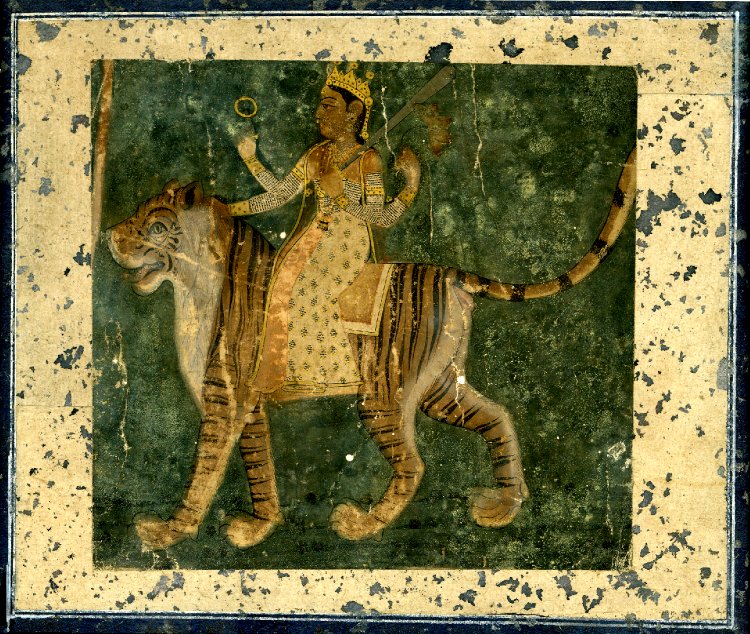 Durgā on a tiger, Rajasthan, c.1800.