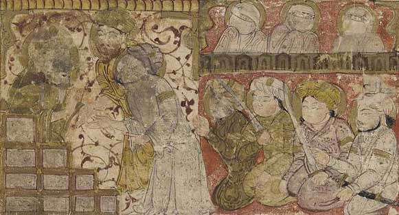 'The election of 'Othman as the caliphate of Medina', detail from a folio from a Tarikhnama (Book of history) by Balami, early 14th century. Wiki Commons / Smithsonian Institute.