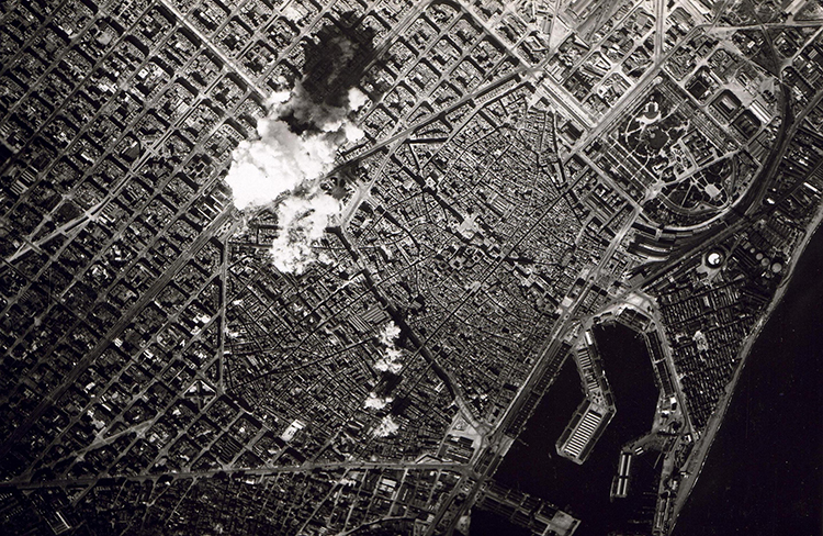 Italian aerial bombing of Barcelona, 17 March 1938.