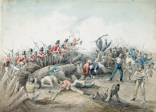 Eureka Stockade Riot. J. B. Henderson (1854) watercolour