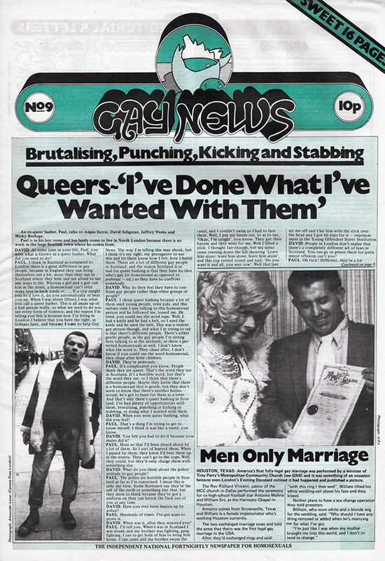 Gay News, Issue 9, October 1972. Courtesy Gay News Archive Project.