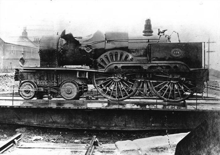 North British Railway locomotive 224 recovered from the water after the Tay Bridge disaster in December 1879