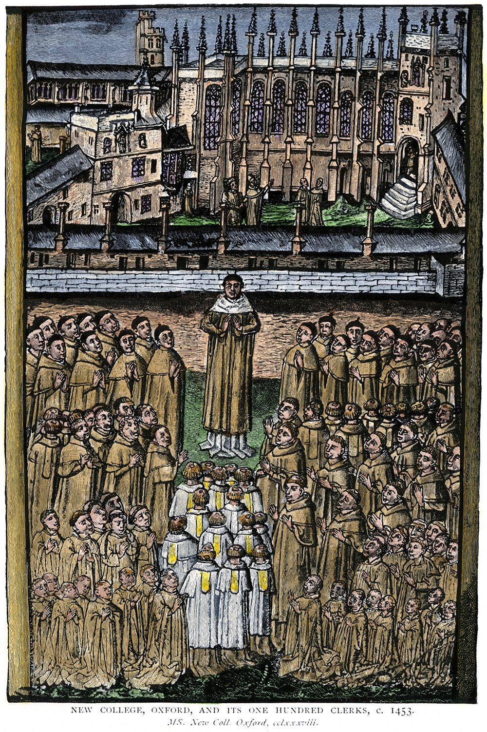 New College Oxford University and its one hundred clerics c.1453.