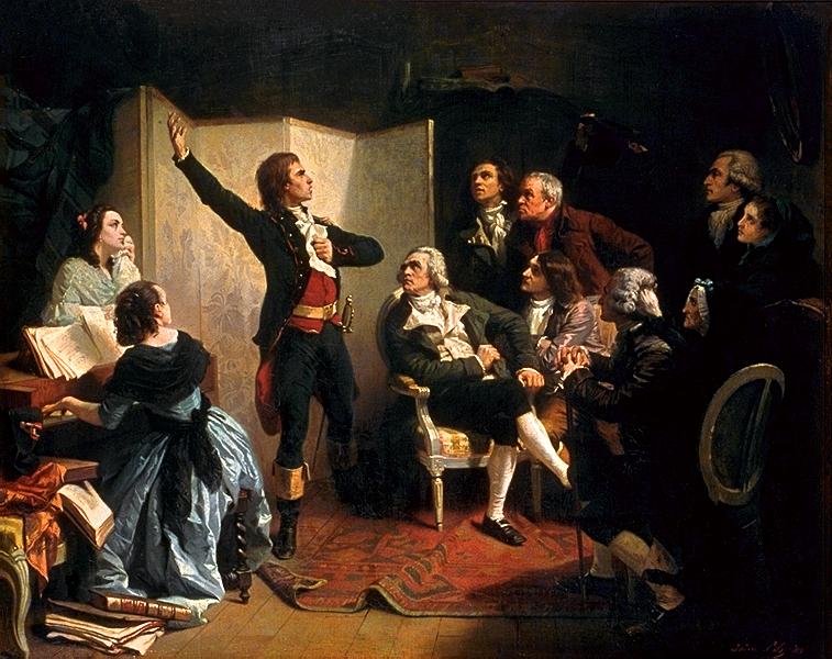 Rouget de Lisle, composer of the Marseillaise, sings it for the first time at the home of Dietrich, Mayor of Strasbourg (Musée historique de Strasbourg, published 1849, artist Isidore Pils)