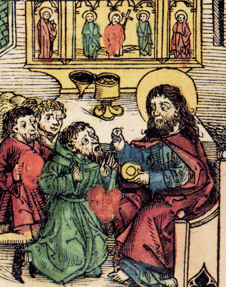 Prester John receives the eucharist from Jesus Christ, 1493.