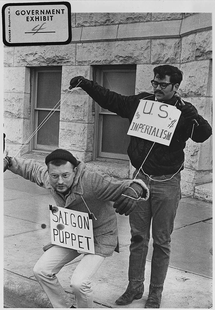 Protesters in front of Wichita City Building, Kansas, 1967. 