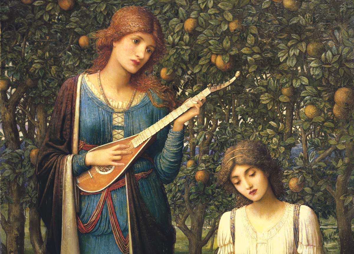 ‘When apples were golden and songs were sweet but summer had passed away’, John Melhuish Studwick, 1906 © Bridgeman Images. 