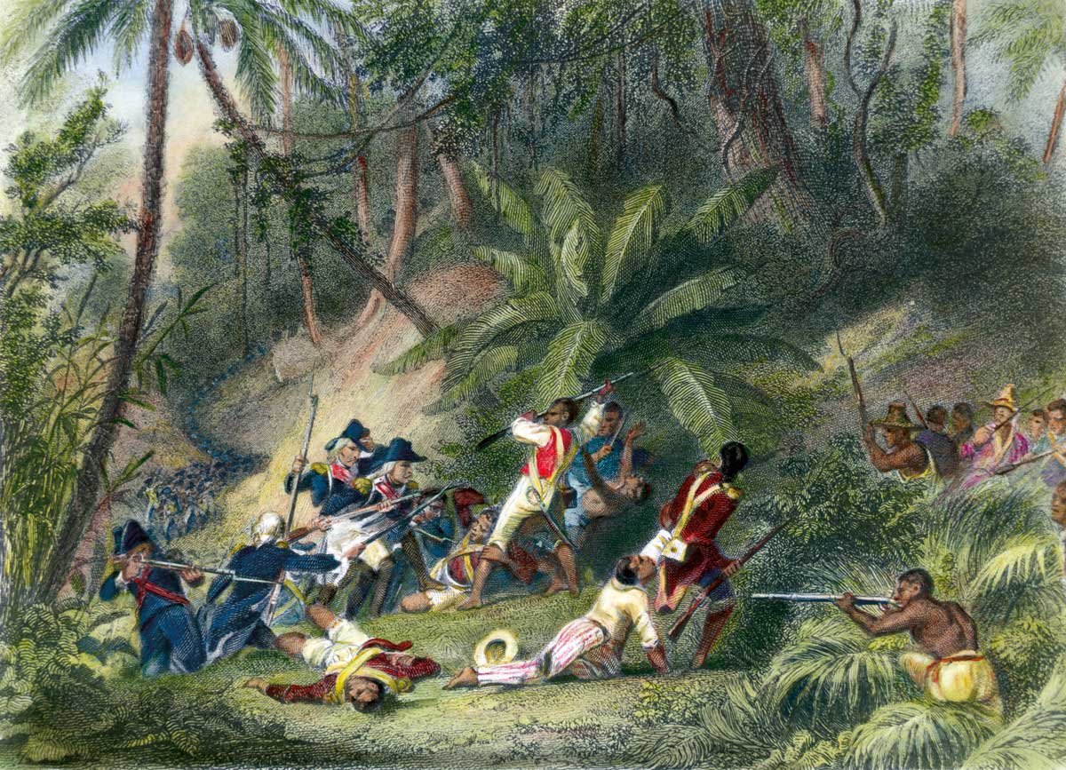 Toussaint Louverture fighting the French in Saint-Domingue, 19th-century engraving © Getty Images.