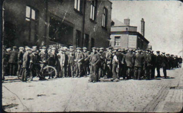 Tyldesley miners outside the Miners Hall during the 1926 General Strike