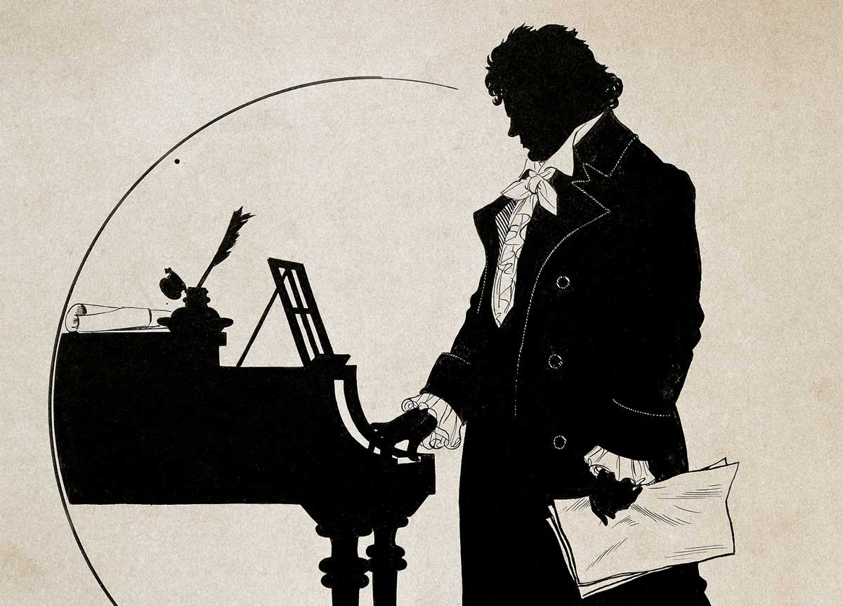 Silhouette of Beethoven, by Schlipmann, 1903 © Getty Images.