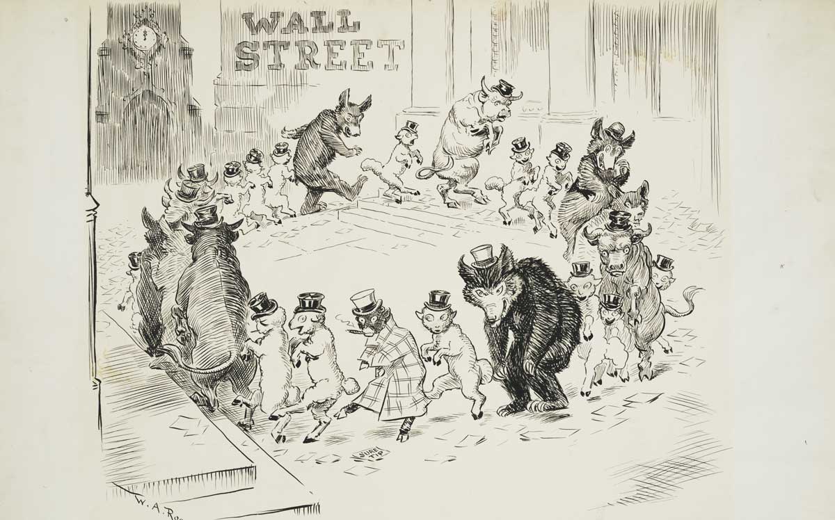 'Great activity in Wall Street', published in New York Herald, March 19, 1908. Library of Congress.