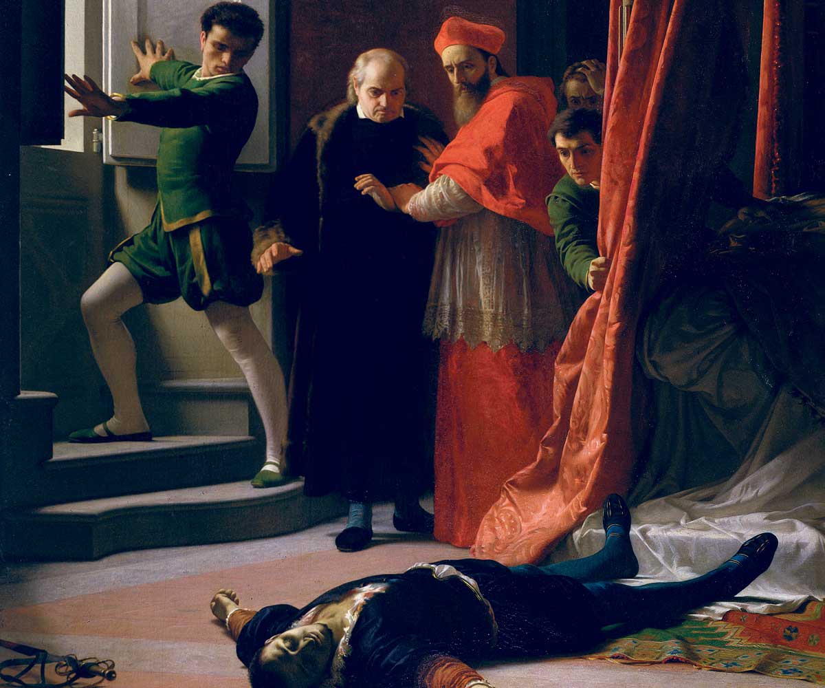 The Death of Alessandro de’ Medici, by Giuseppe Bellucci, 1864 © Luisa Ricciarini/Bridgeman Images.
