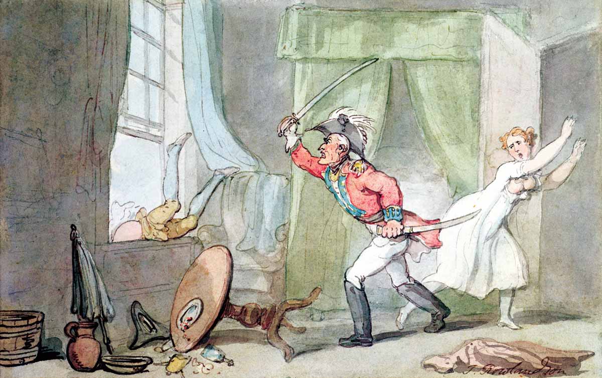 The Angry Husband, by Thomas Rowlandson, 18th century © Bridgeman Images.