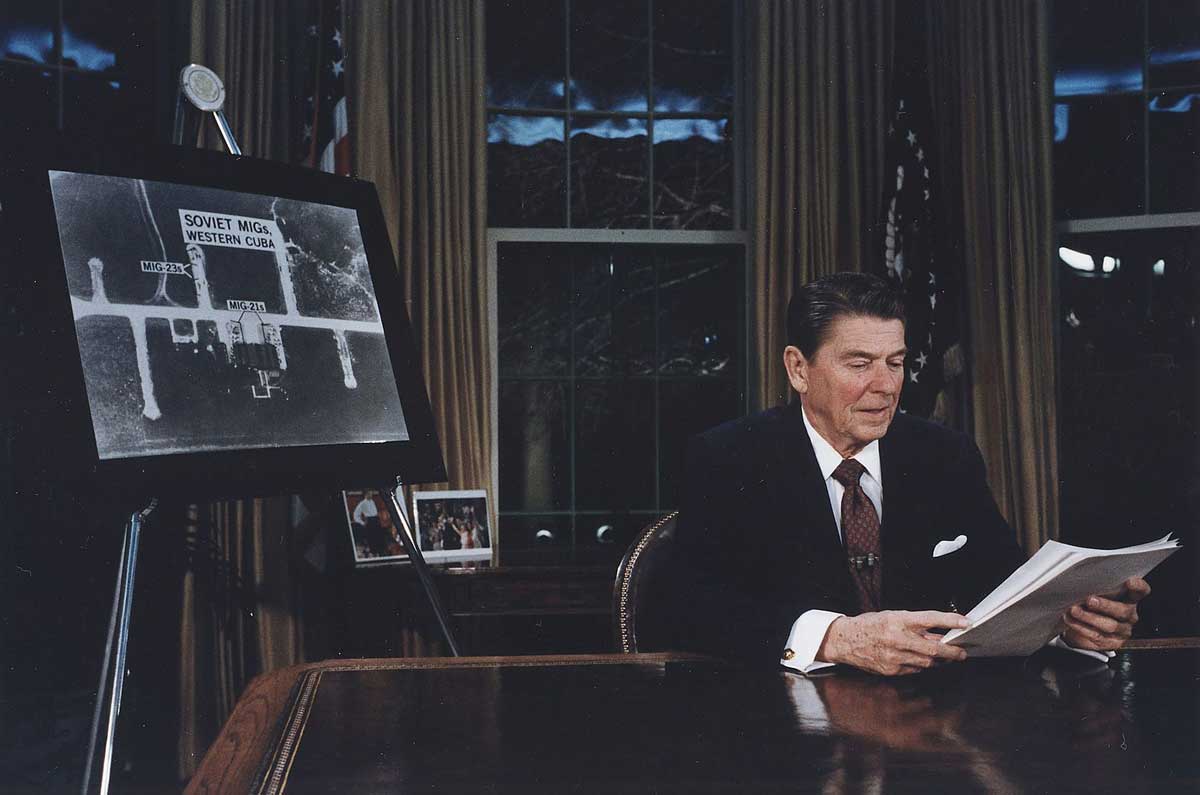 President Reagan Addressing the Nation on National Security (SDI Speech), 23 March 1983. National Archives and Records Administration.
