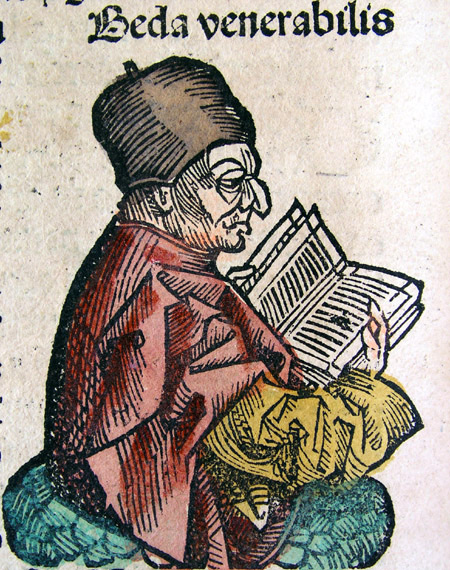 Depiction of the Venerable Bede from the Nuremberg Chronicle, 1493.