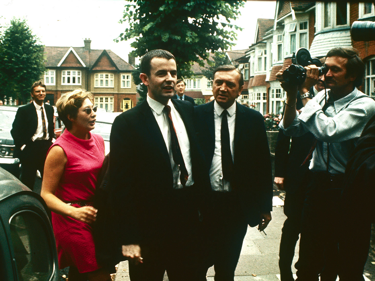 Brooke, with his wife, arrives home in North London, 24 July 1969
