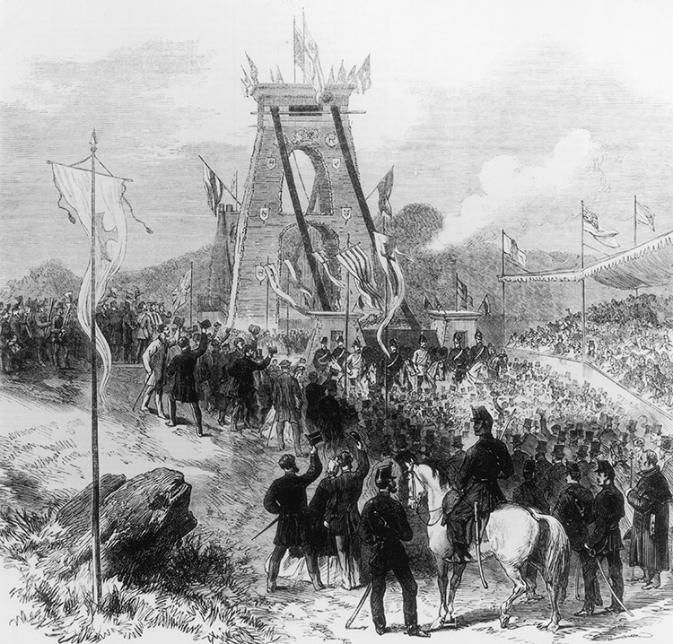 The opening of the bridge, from Illustrated London News, December 17th, 1864.