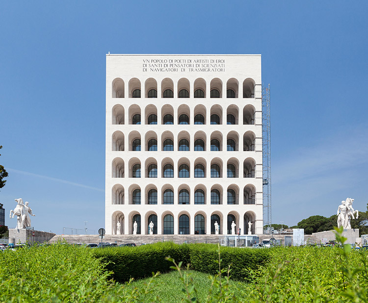 The Palazzo della Civia Italiana, part of the EUR complex in Rome and now home to the fashion house Fendi