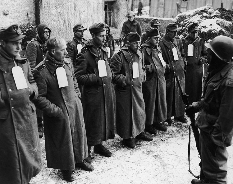 Captured German soldiers at the end of the Second World War