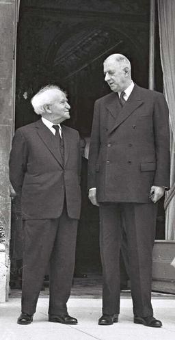 David Ben-Gurion with Charles de Gaulle during his official visit to France in June 1960. David Ben-Gurion with Charles de Gaulle during his official visit to France in June 1960.