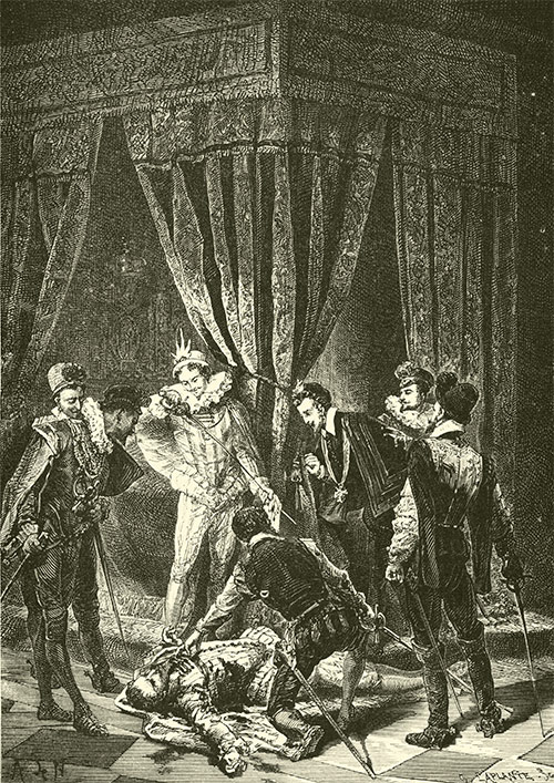 ‘Henry III and the Murder of Guise’, December 23rd,  1588, from Guizot’s A Popular History of France, c.1885, which disparages Henry’s reign.
