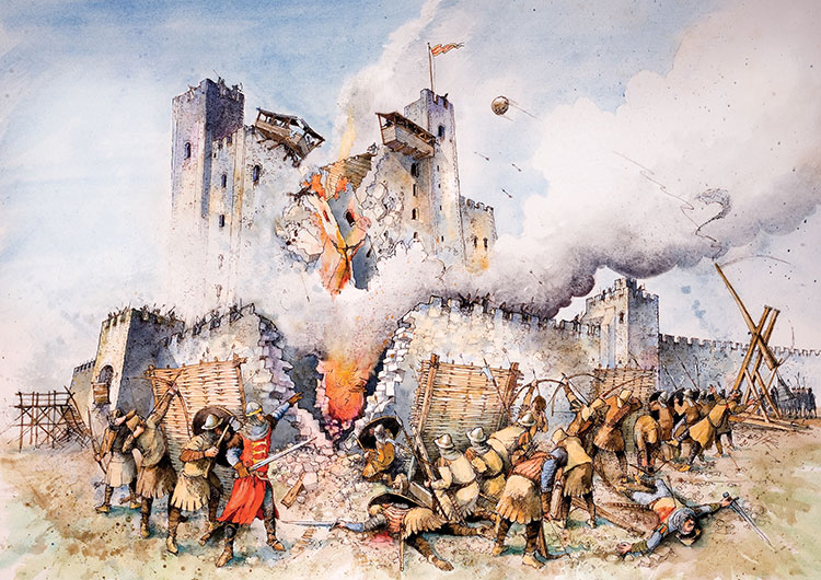Rochester 1215, illustration by John Cann. Courtesy of Medway Council