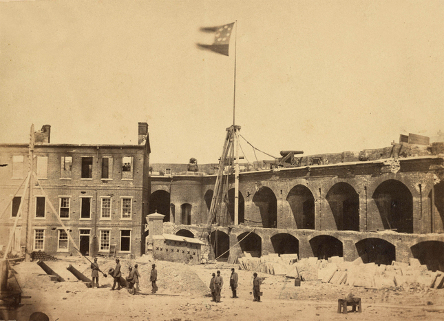 Fort Sumter, 1861, flying the Confederate flag