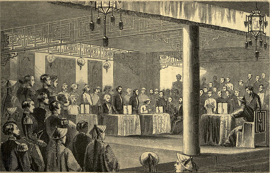 Signing the Treaty, 1858.