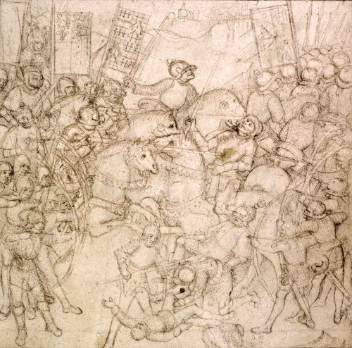 English longbow archers in action, from the Beauchamp Pageant, contemporary with Towton English longbow archers in action, from the Beauchamp Pageant, contemporary with Towton